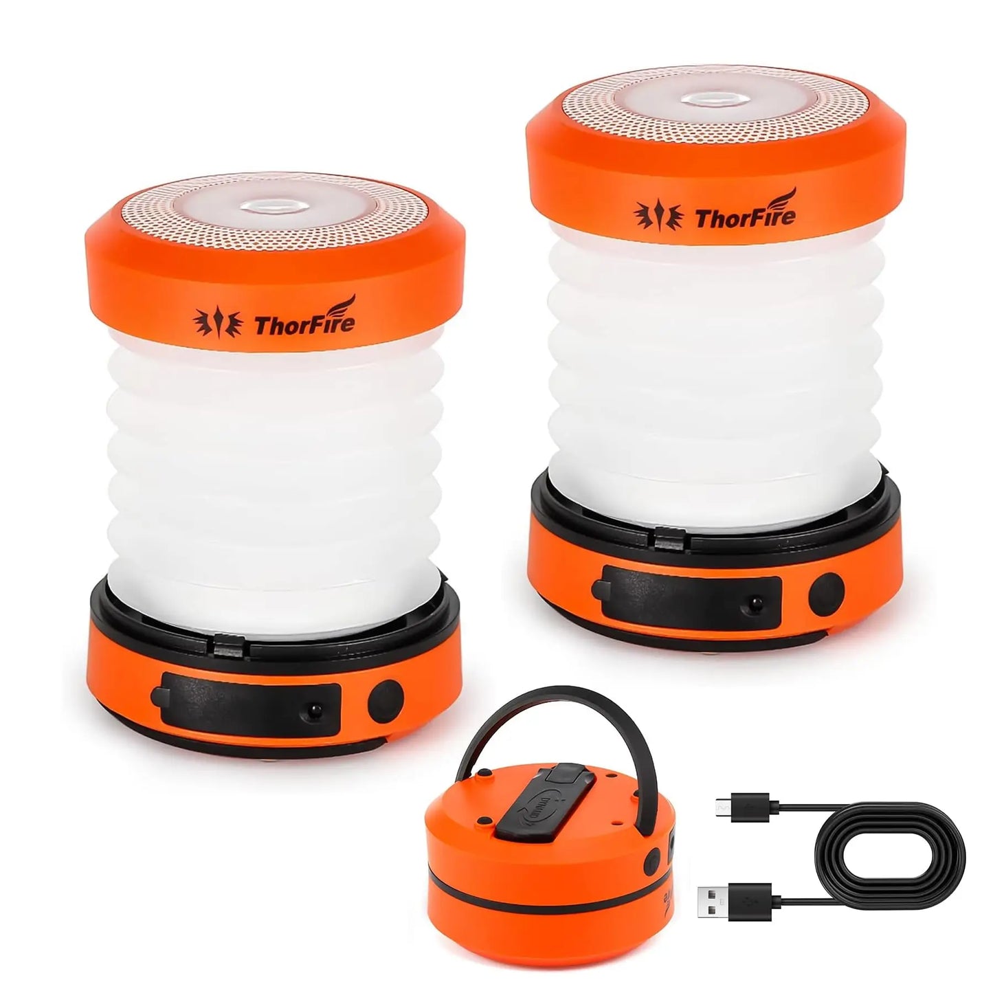 Solar Rechargeable Camping Lantern Power Bank Waterproof Portable Light 2/4PCS
