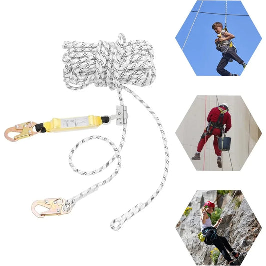 100ft Fall Protection Rope Vertical Lifeline Assembly for Safe Climbing and Roofing