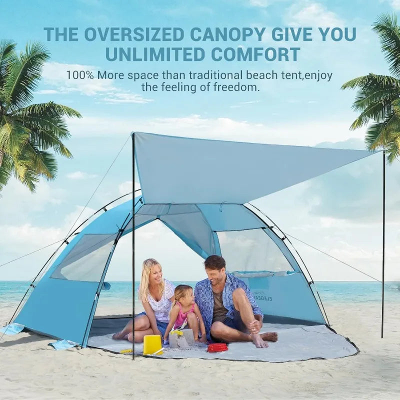 Elegear Pop Up Beach Tent Sun Shelter for 4-5 People with UPF 50 Protection
