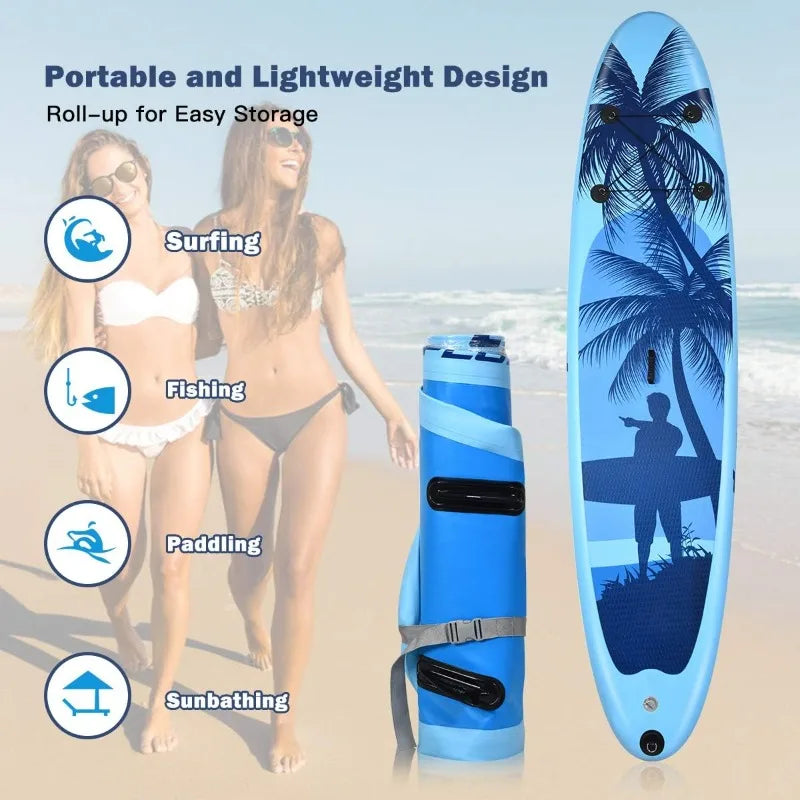 Goplus 9.8 Foot Inflatable Stand Up Paddle Board with Accessories and Carry Bag