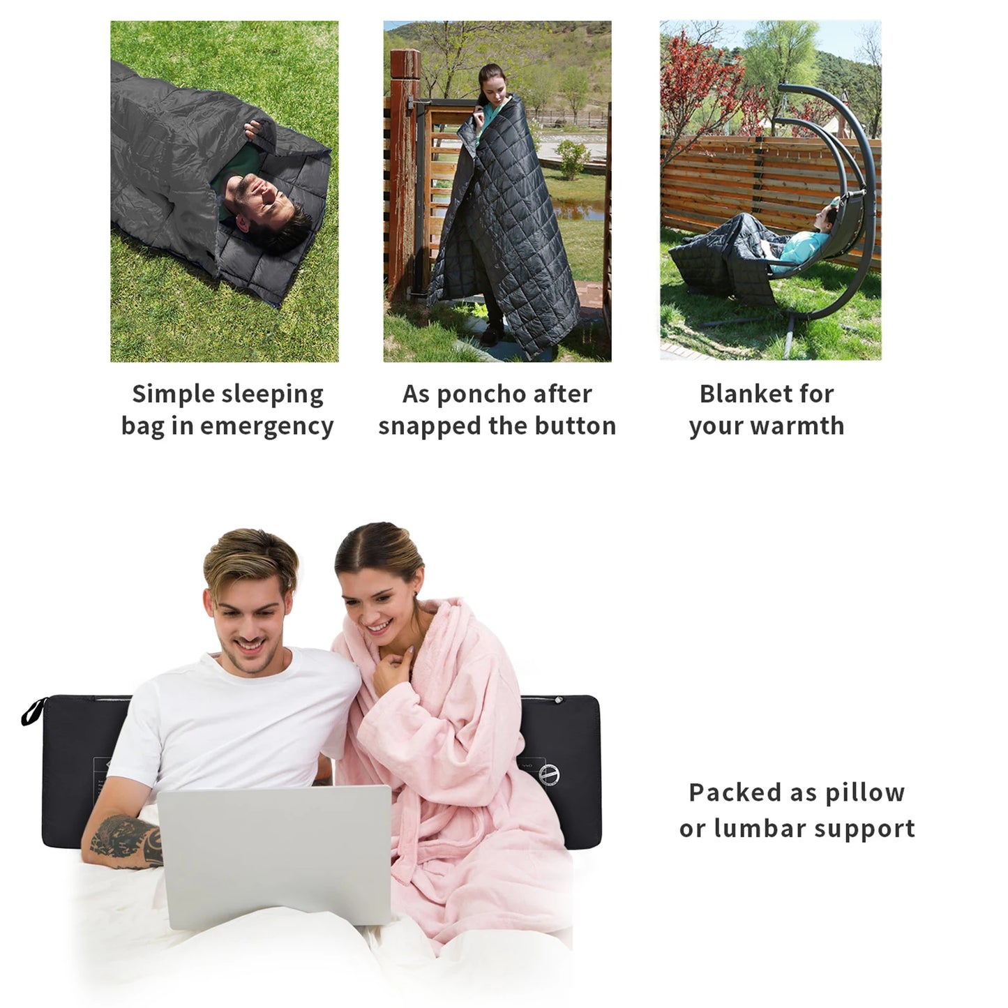 KingCamp Multifunctional Camping Blanket Warm Insulated Puffy Quilt for Picnics