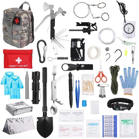 125Pcs Professional Emergency Survival Gear Kit for Outdoor Adventures