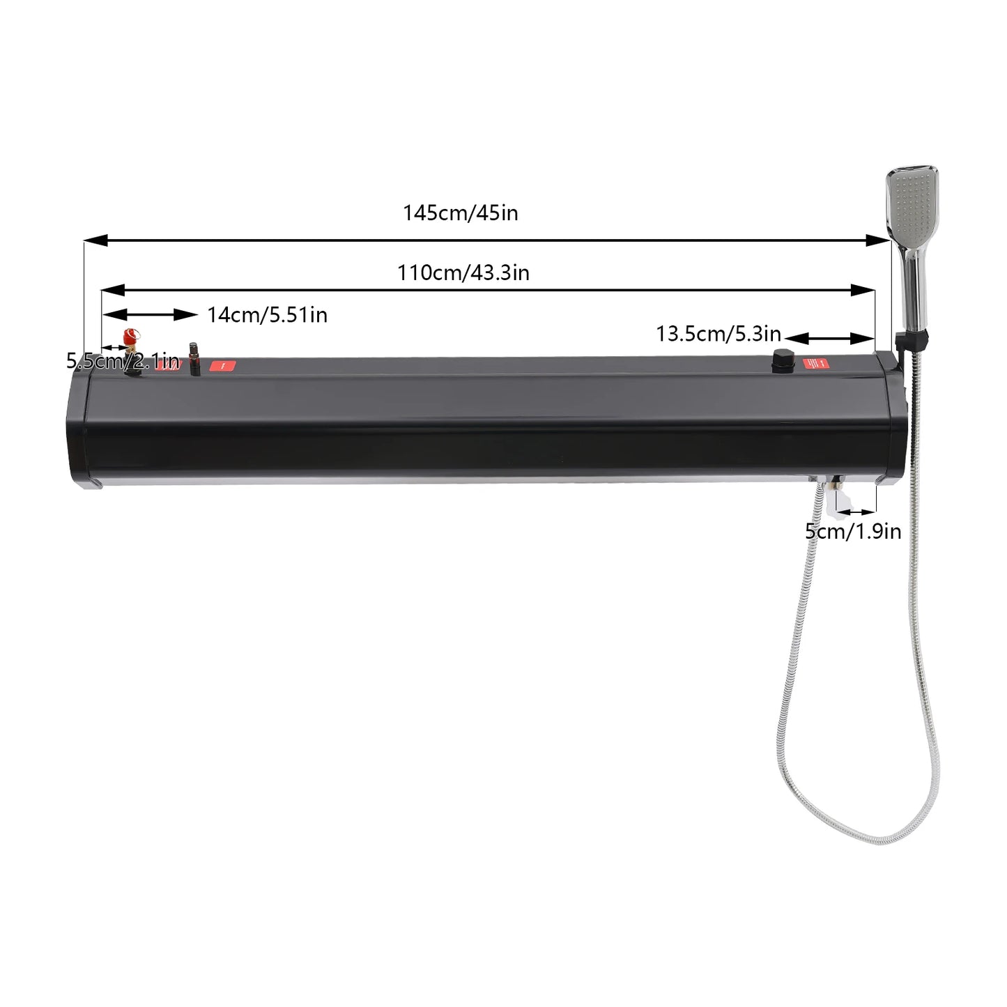 Black 30L Portable Water Tank for Camping and Outdoor Activities