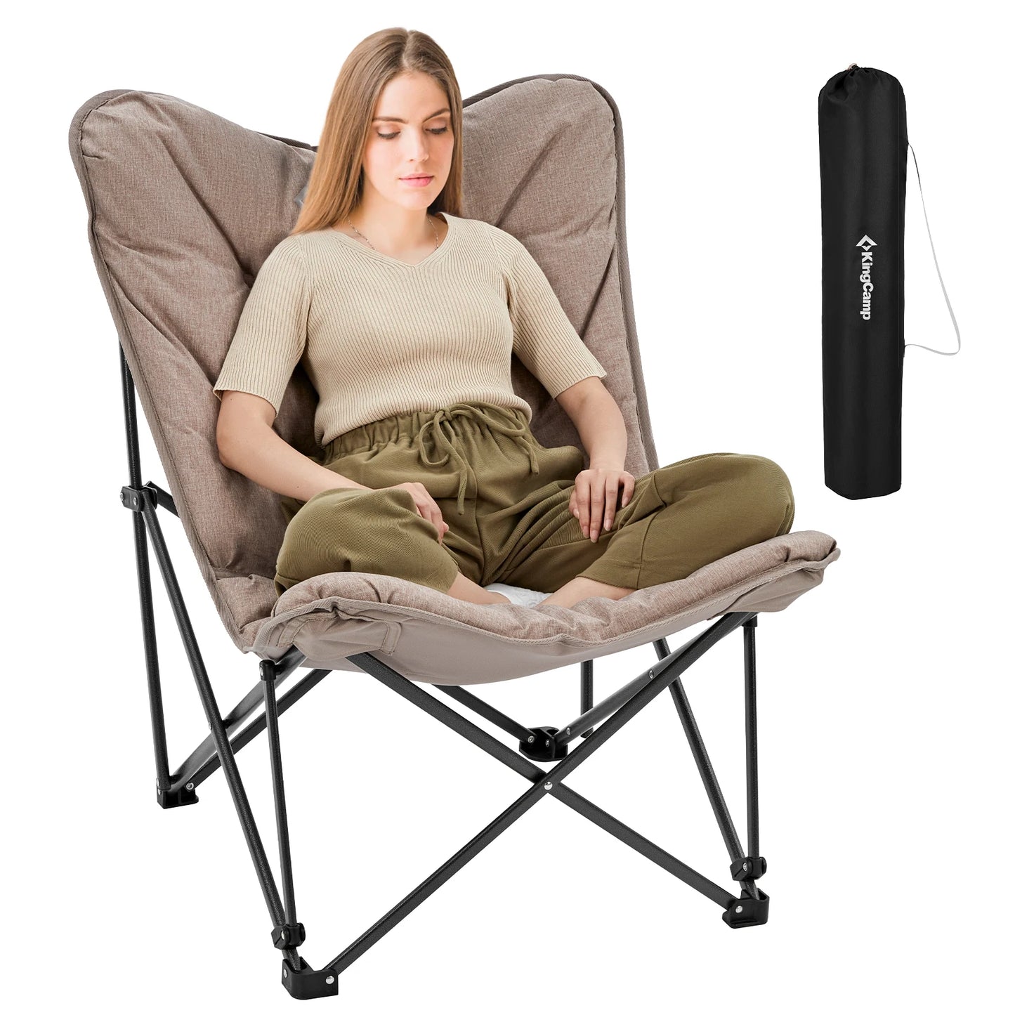 KingCamp Comfortable Butterfly Chair Portable Foldable with Upholstered Seat