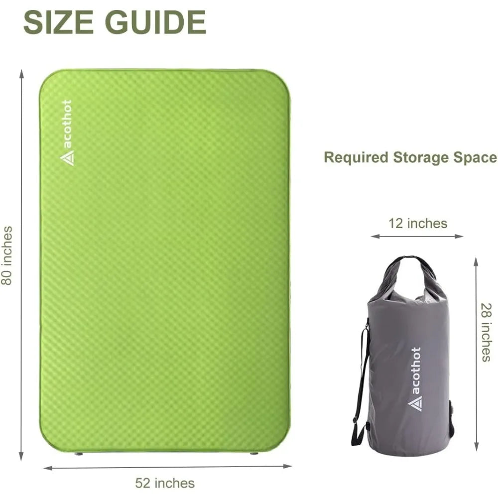 Super Thick Foam Inflatable Sleeping Bag With Pump Bag for All Season Comfort