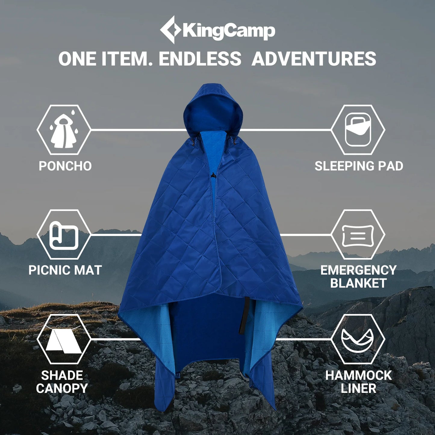 Kingcamp Waterproof Outdoor Blanket Portable Picnic and Beach Travel Rug