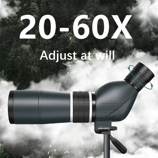 20-60X60 Zoom Angled Birdwatching Scope with HD Night Vision and Green Film