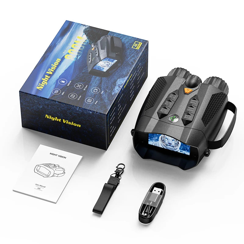 4K Night Vision Binoculars 10X Digital Zoom Infrared Telescope for Hunting and Boating