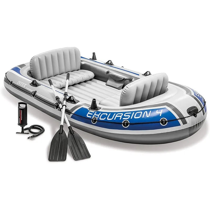 Intex Excursion Inflatable Boat with Oars and Pump Durable SuperTough PVC