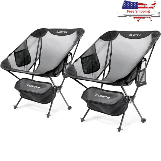 Camping Beach Chairs 2 Pack Compact Ultralight Backpacking Mesh Seating