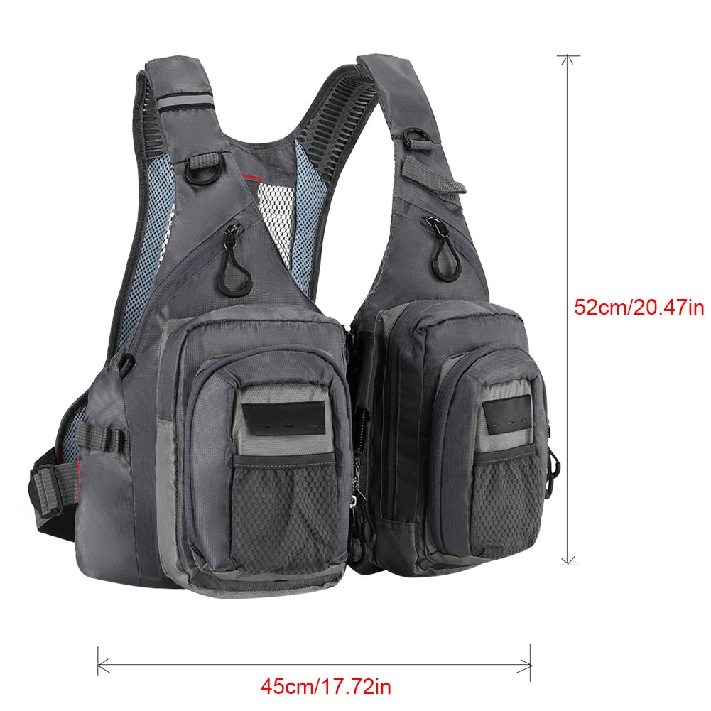 Fishing Vest with 10 Pockets Adjustable Waterproof Jacket for Men and Women