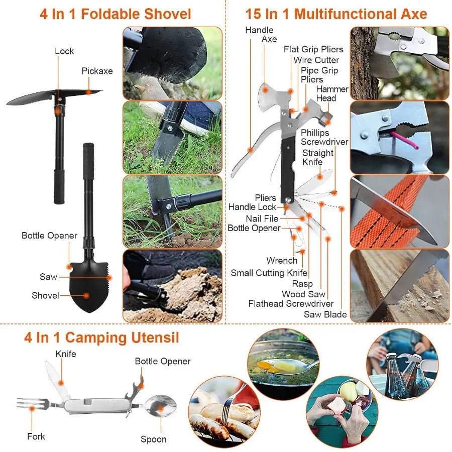 125Pcs Professional Emergency Survival Gear Kit for Outdoor Adventures