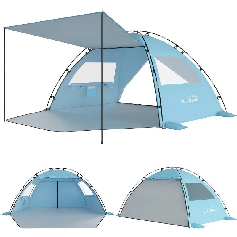 Elegear Pop Up Beach Tent Sun Shelter for 4-5 People with UPF 50 Protection