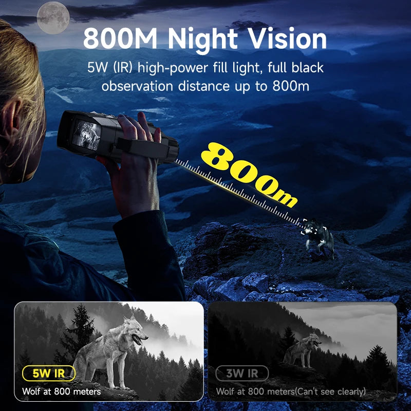 4K Night Vision Binoculars 10X Digital Zoom Infrared Telescope for Hunting and Boating