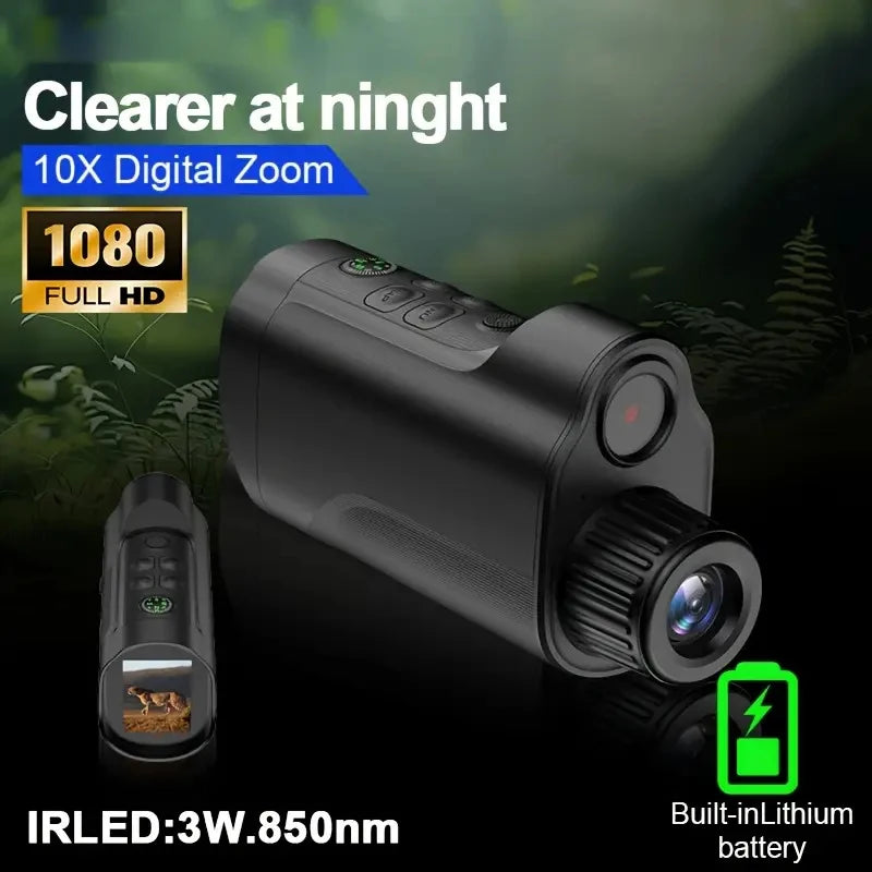 Infrared Night Vision Telescope Camera 10X Digital Zoom 2.8 Inch Screen