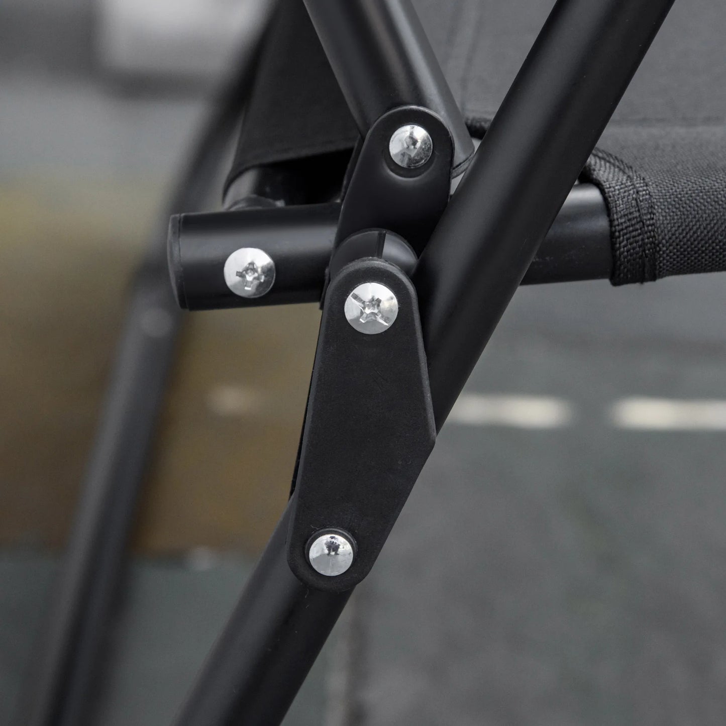 Double Folding Loveseat Camping Chair with Armrests and Cup Holder Black