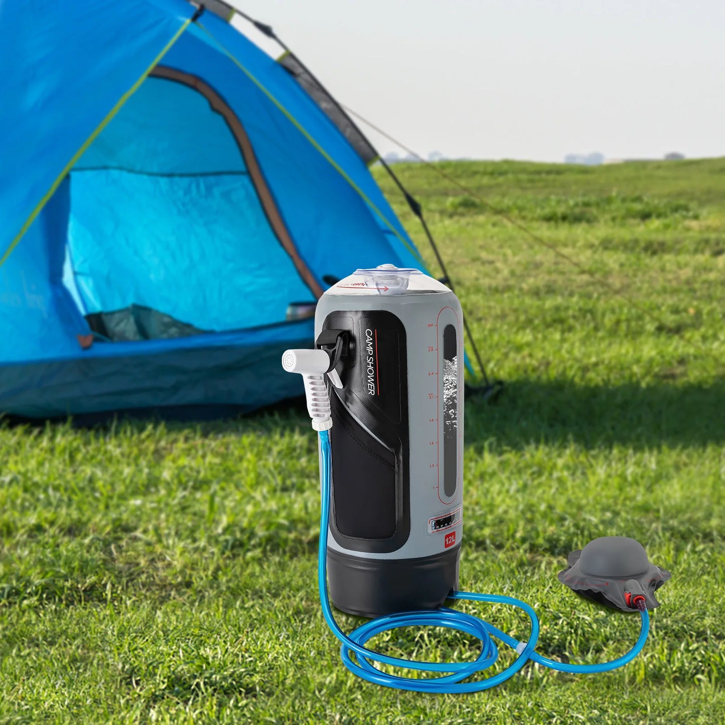 3 Gallon Portable Camping Shower with Air Pump for Outdoor Adventures
