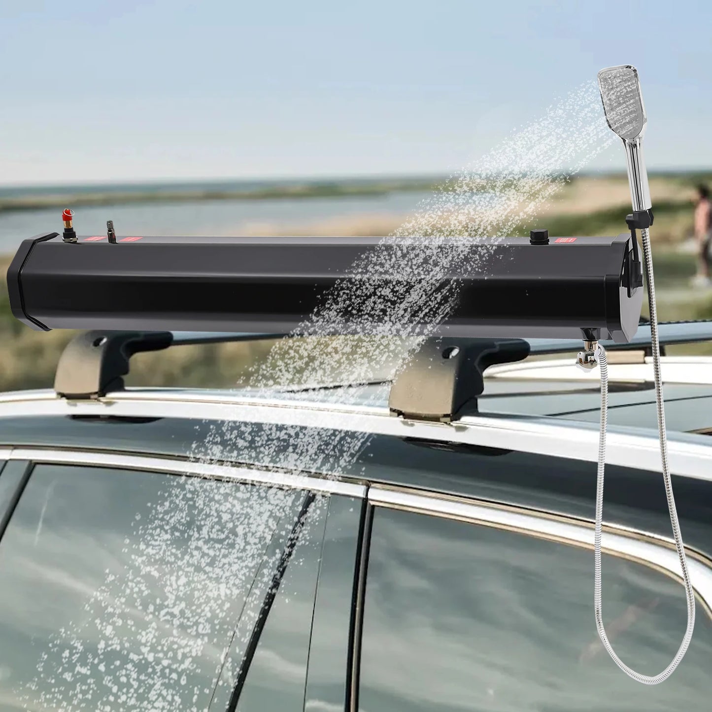 Black 30L Portable Water Tank for Camping and Outdoor Activities