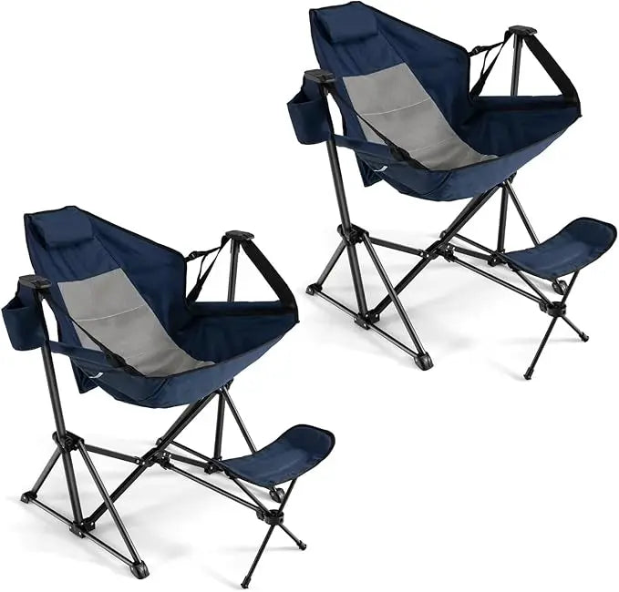 Folding Hammock Camping Chair with Detachable Footrest and Adjustable Backrest