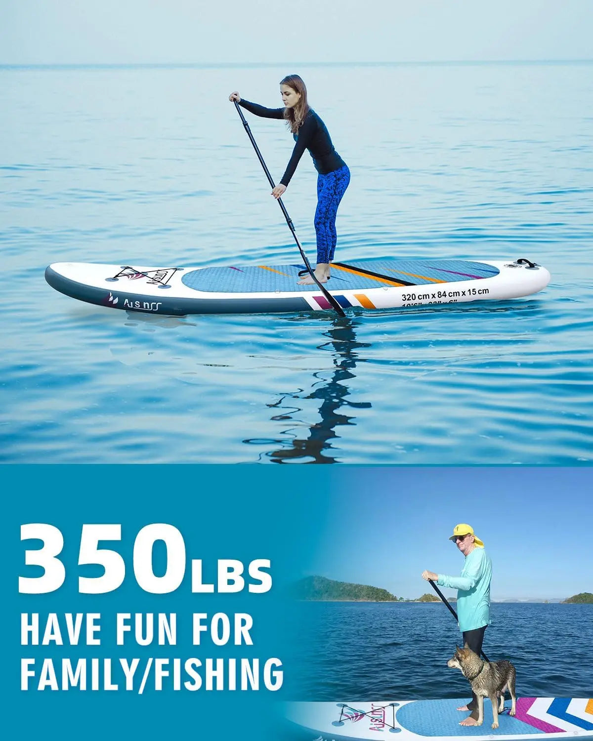 Inflatable Paddle Board for Adults Wide SUP for All Skill Levels with Accessories