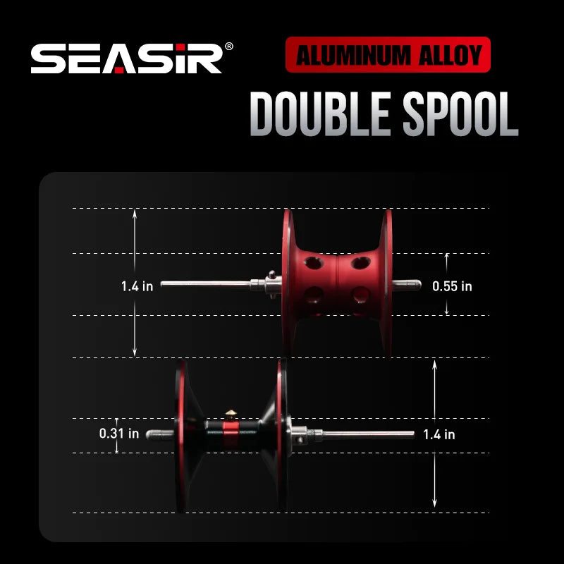 Seasir Salminus Baitcasting Fishing Reel 12Kg Max Drag 8.0:1 Gear Ratio