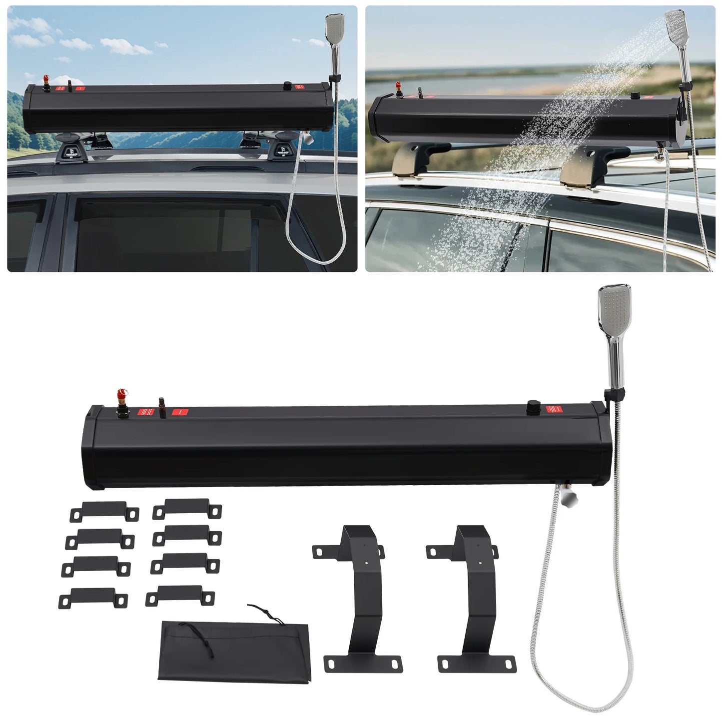 Black 30L Portable Water Tank for Camping and Outdoor Activities