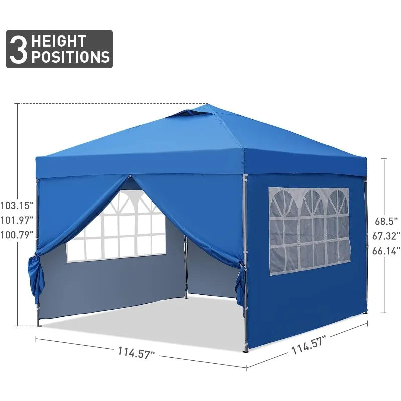 GDY 10x10ft Pop Up Canopy Tent with Sidewalls for Events and Beach Use