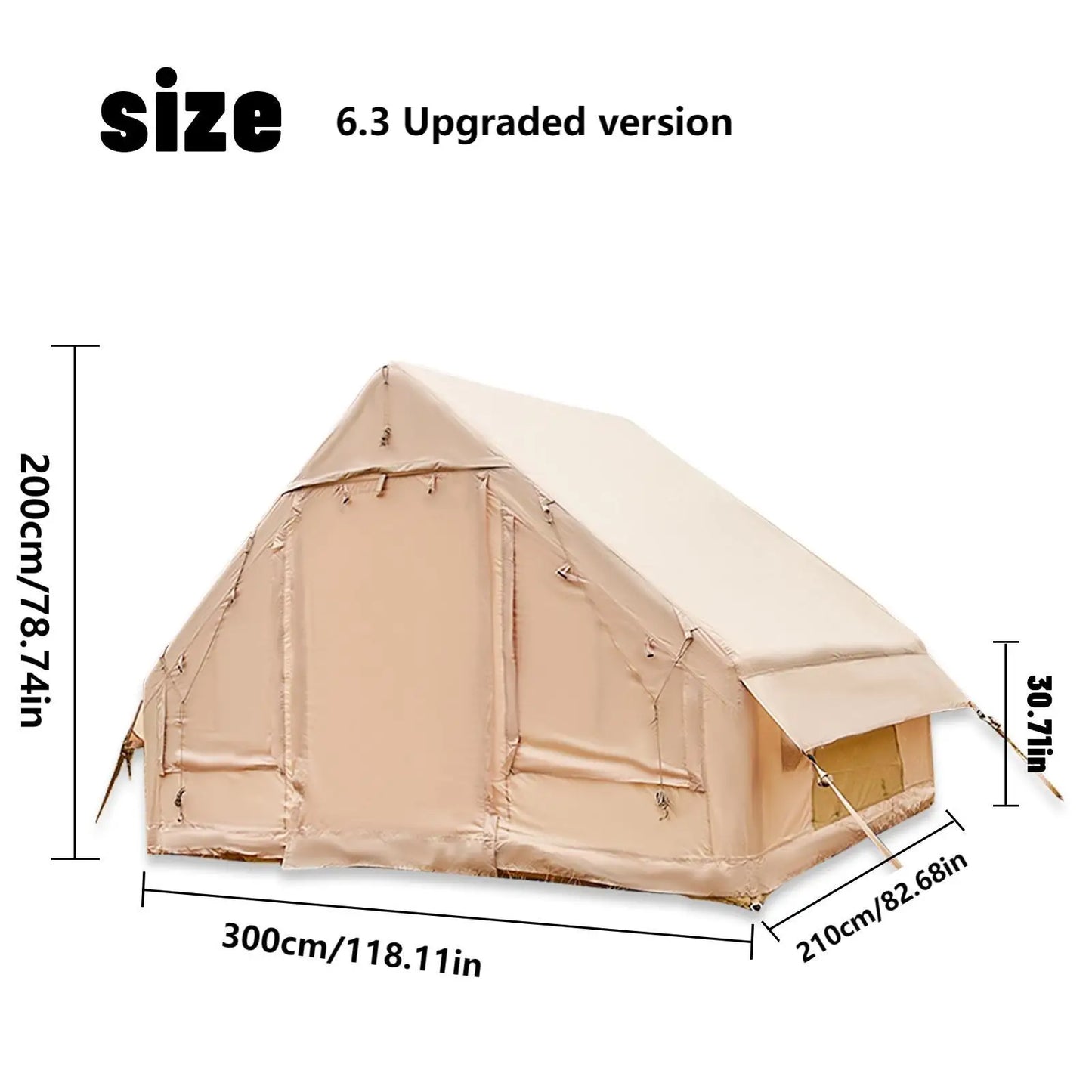 Inflatable Camping Tent Easy Setup Waterproof Windproof Portable Outdoor Shelter