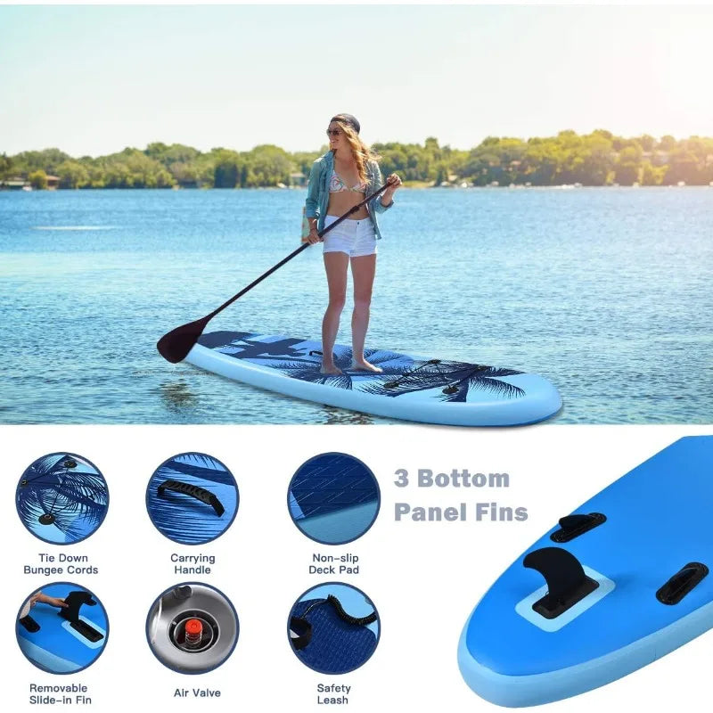 Goplus 9.8 Foot Inflatable Stand Up Paddle Board with Accessories and Carry Bag