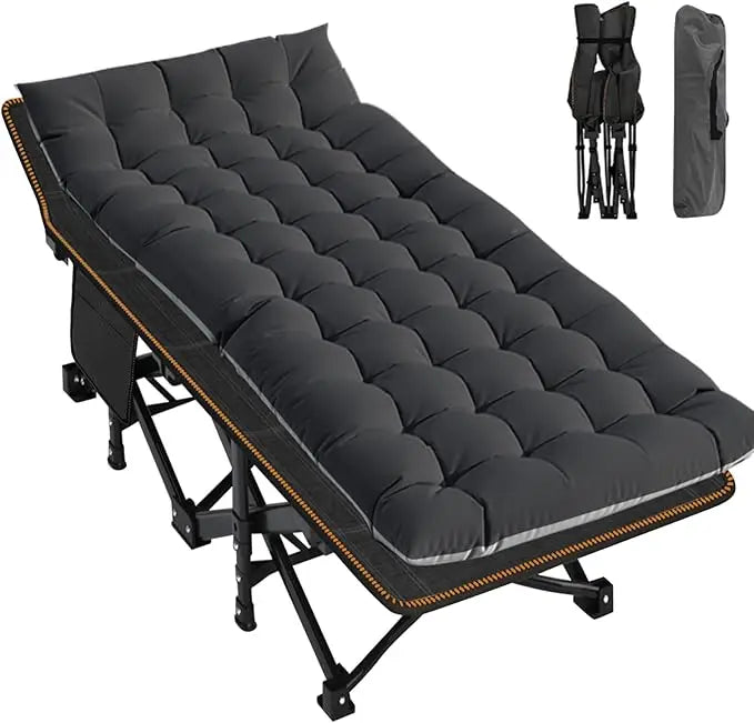 LILYPELLE Heavy Duty Folding Camping Cot with Carry Bag for Portable Travel