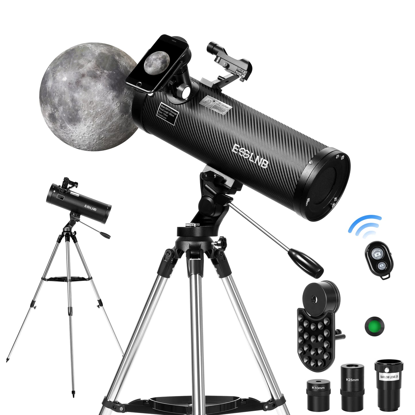Newtonian Reflector Telescope 500114AZ 150X for Moon Watching Beginner Gift