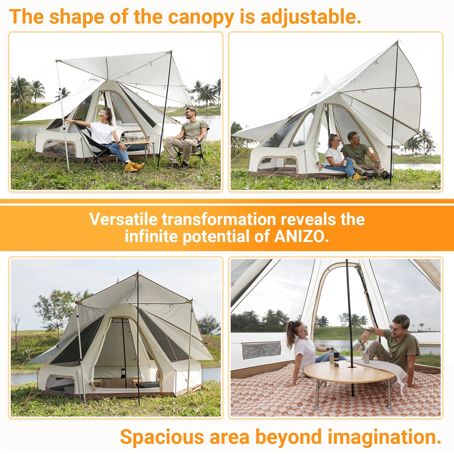 KingCamp Family Cabin Tent for Camping and Outdoor Activities, Sleeps 3-4 People