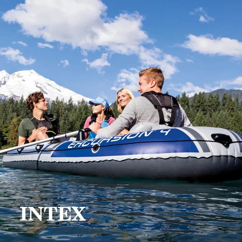 Intex Excursion Inflatable Boat with Oars and Pump Durable SuperTough PVC