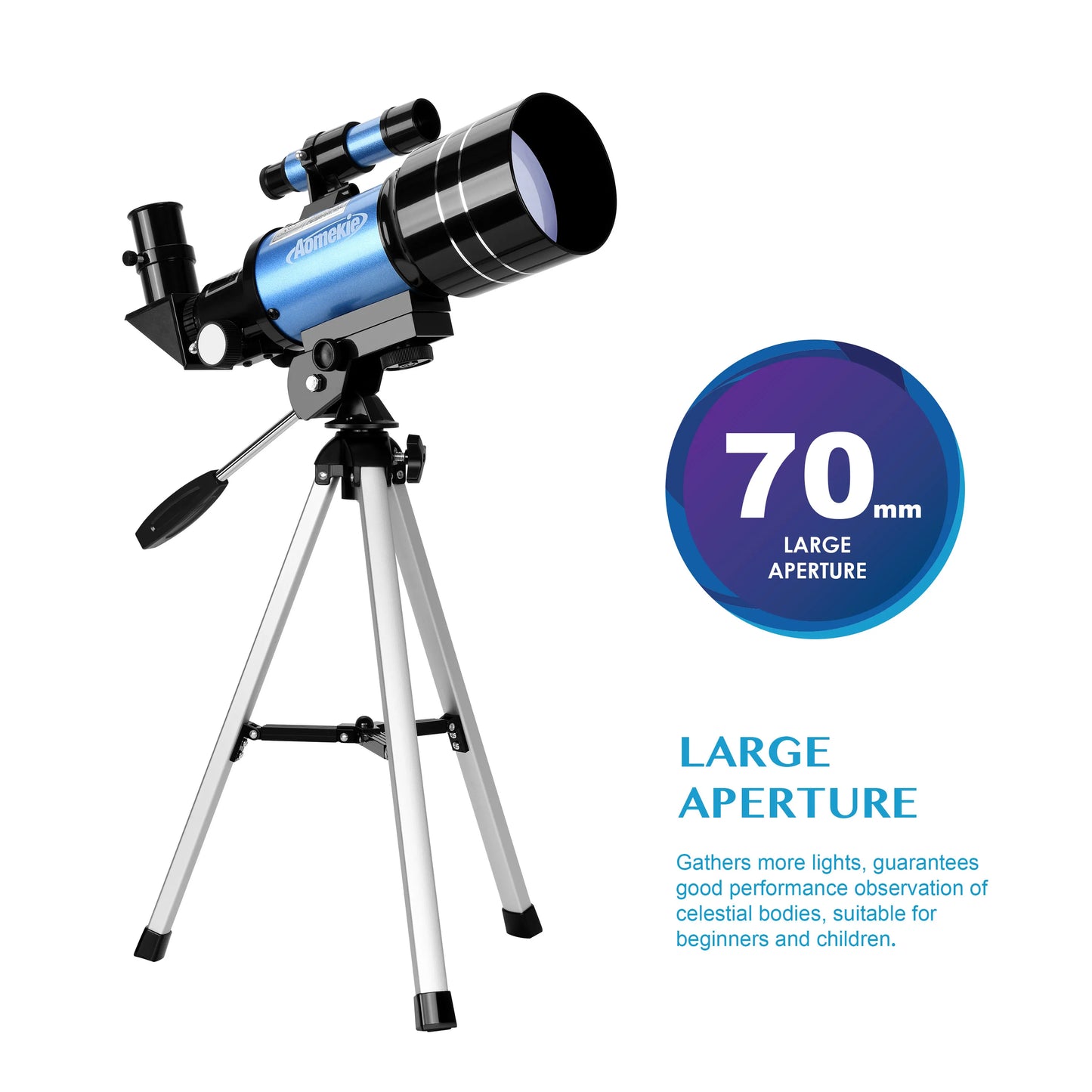 30070 Telescope 1.25 Inch Eyepieces Wide Vision Monocular with Tripod