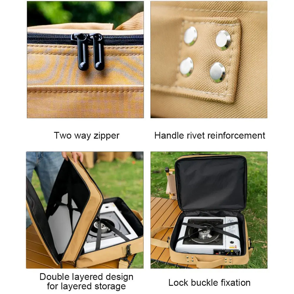 Double Layer Outdoor Camping Gas Tank Storage Bag Large Capacity Tool Bag