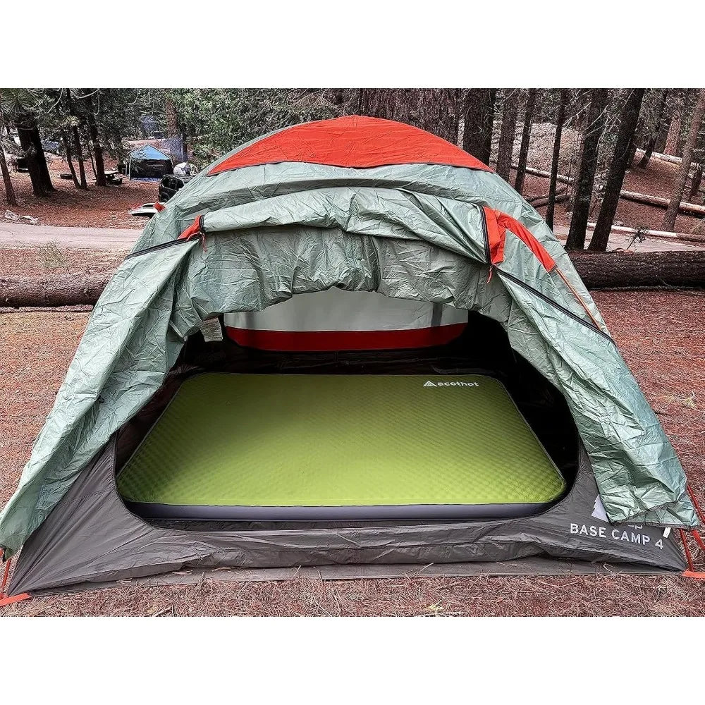 Super Thick Foam Inflatable Sleeping Bag With Pump Bag for All Season Comfort