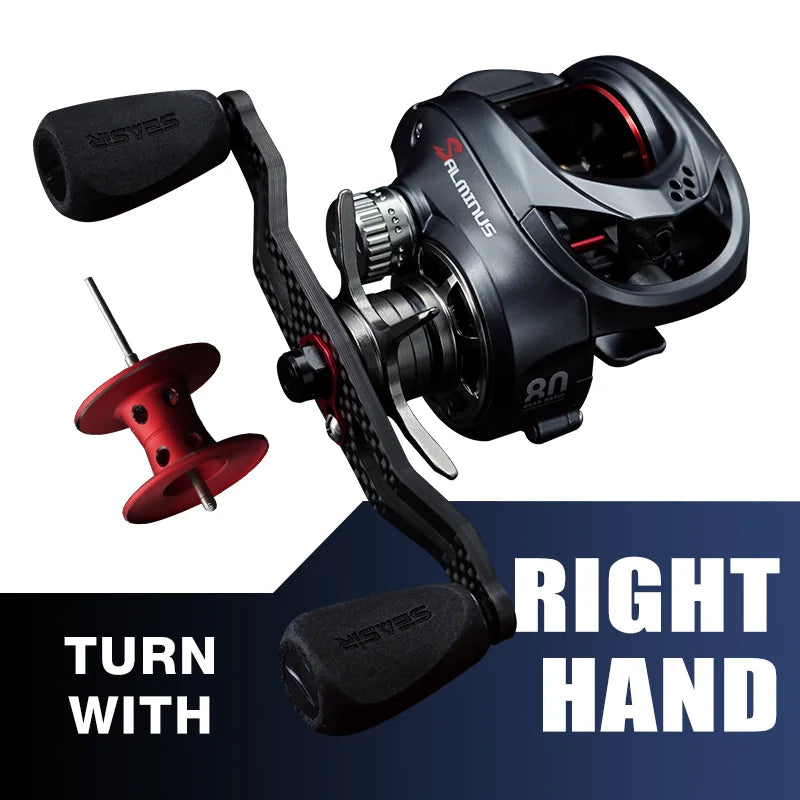 Seasir Salminus Baitcasting Fishing Reel 12Kg Max Drag 8.0:1 Gear Ratio