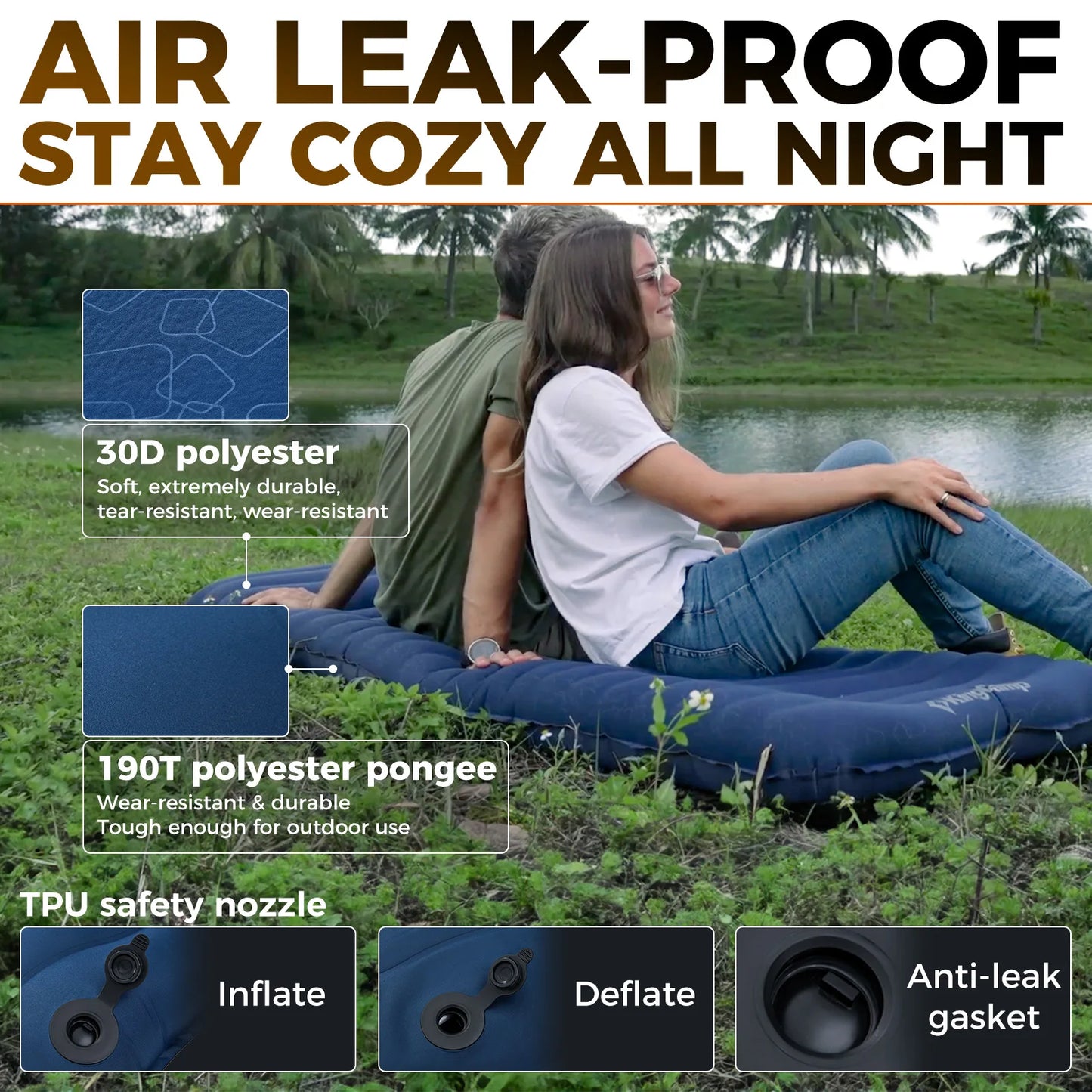 KingCamp Ultralight Inflatable Sleeping Pad for Camping and Hiking Adventures