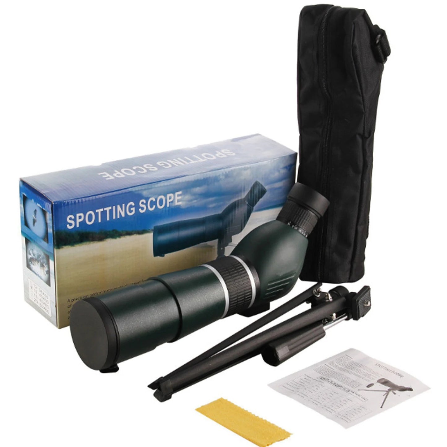 20-60X60 Zoom Angled Birdwatching Scope with HD Night Vision and Green Film