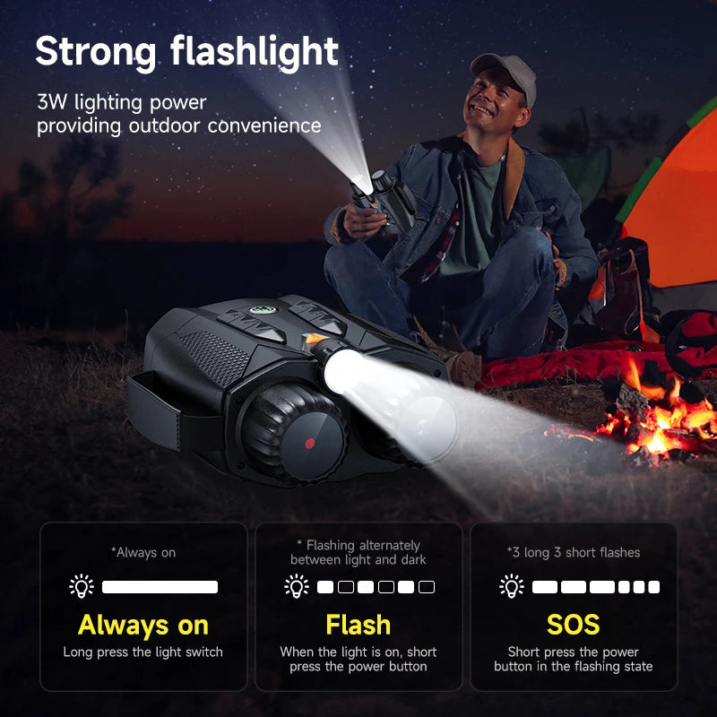 4K Night Vision Binoculars 10X Digital Zoom Infrared Telescope for Hunting and Boating