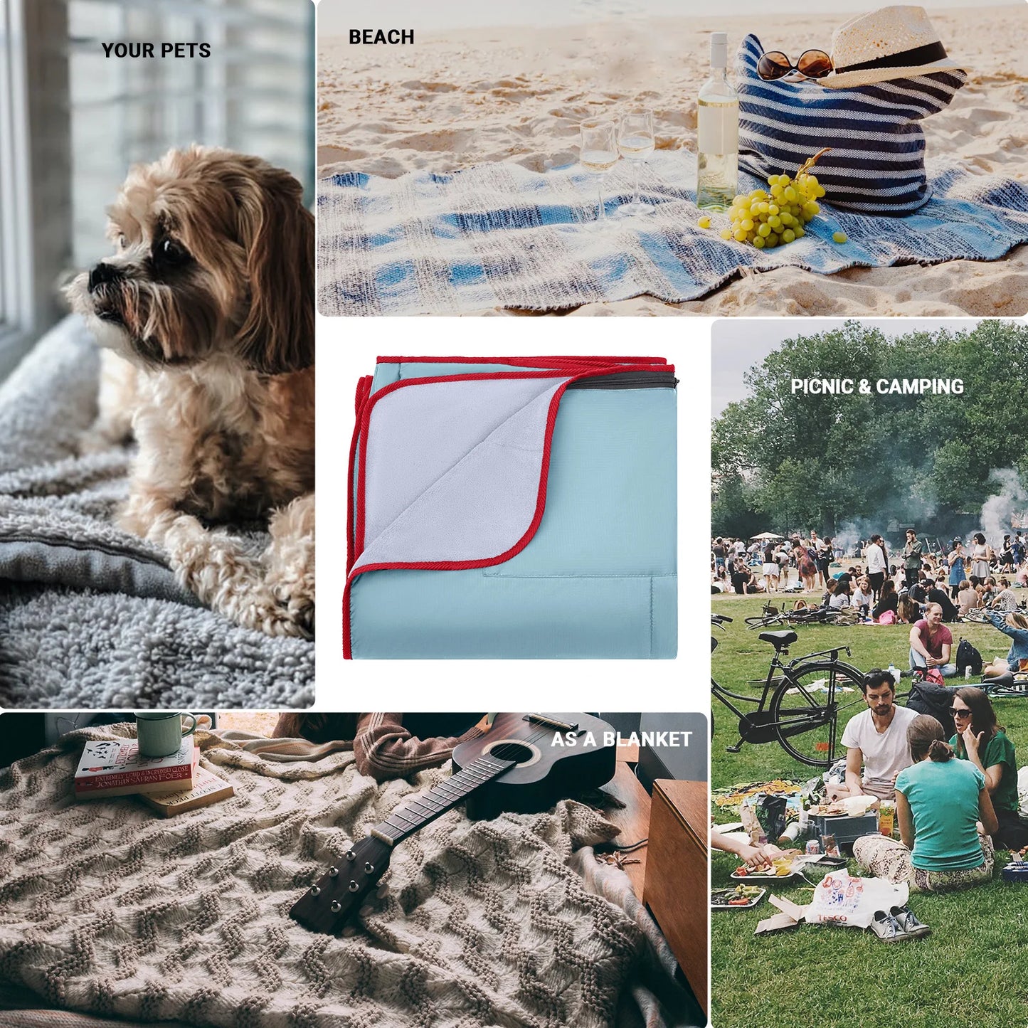 KingCamp Extra Large Outdoor Picnic Blanket Lightweight Sand Mat for Beach Camping