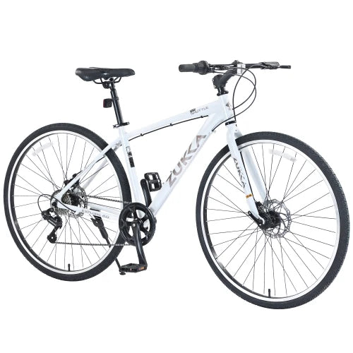 Shimano 7 Speed Hybrid Bike Aluminum Frame Double Disc Brakes 700C City Bicycle