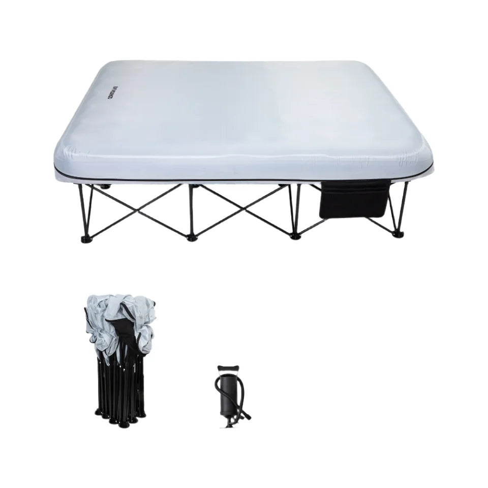 FUNDANGO Fold-Out Bed for Two with Integrated Side Table and Oxford Cloth Top