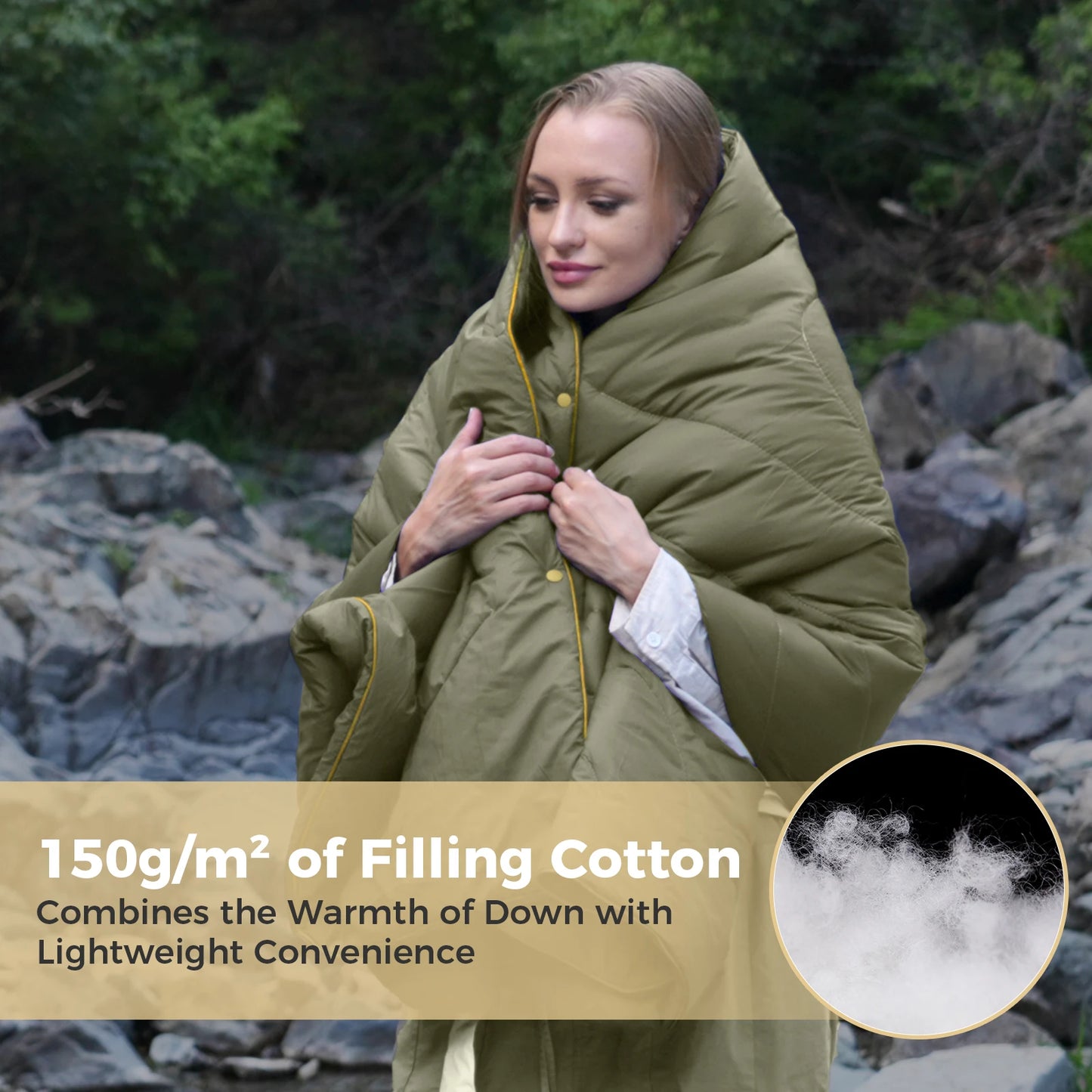 KingCamp Outdoor Lightweight Puffy Blanket for Cold Weather Camping and Backpacking