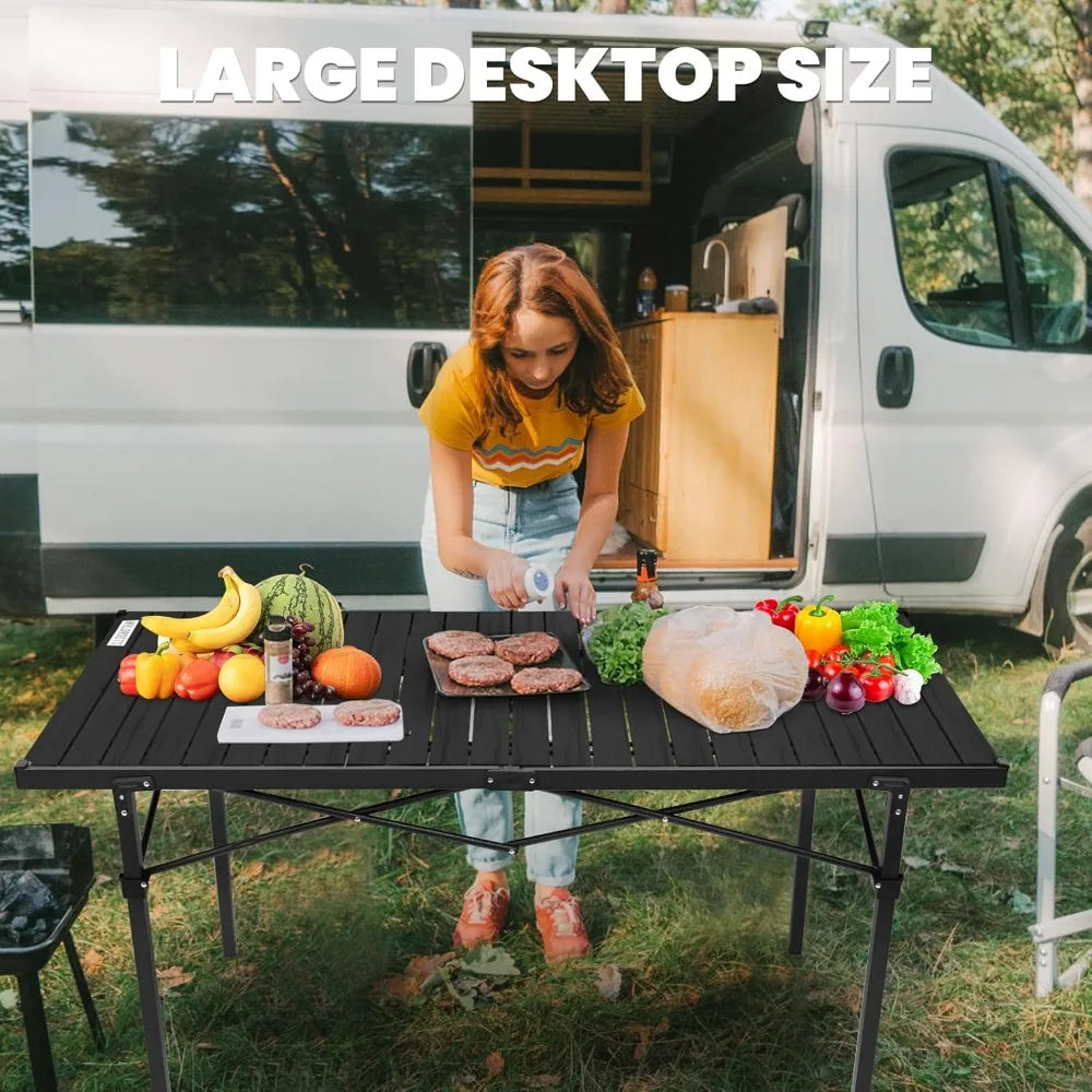 Folding Camping Table with Carry Bag for 4 to 6 People Portable Outdoor Use