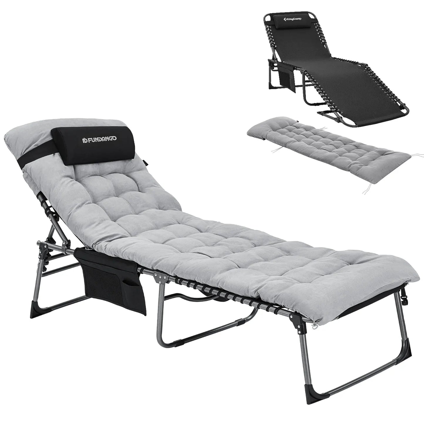 KingCamp Oversized Zero Gravity Lounge Chair With Removable Cushion