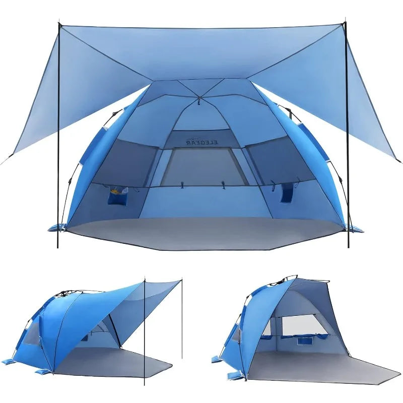 Elegear Beach Tent with 360 Degree Canopy for 4-6 People Sun Shade Shelter