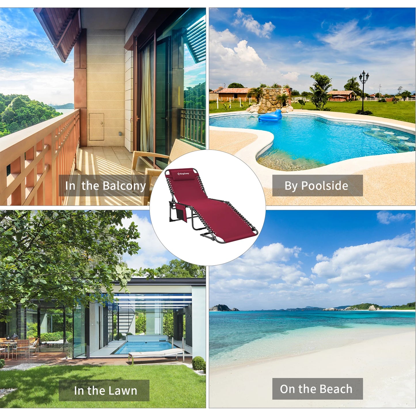 KingCamp Rollaway Bed Folding Lounger for Camping Fishing and Outdoor Relaxation