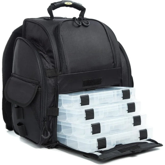 Fishing Tackle Bag Backpack for Men with Tackle Boxes and Rod Holders