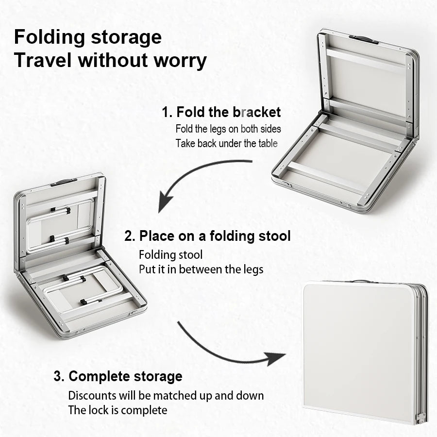 Portable Folding Outdoor Table with Handle for Camping and Picnics